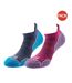 Socquettes run femme rose vif / lavande / bleu 1000 Mile