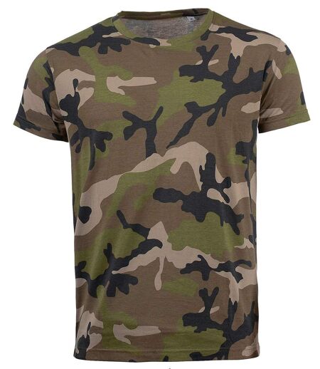 T-shirt manches courtes camouflage HOMME - 01188 - vert army camo