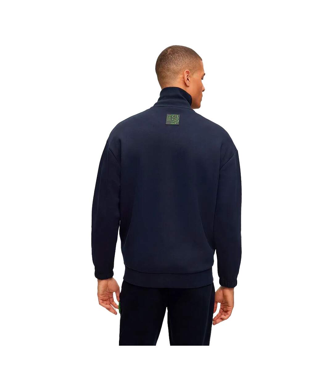 Mens Skovered Full Zip Sweatshirt Dark Blue Boss-3