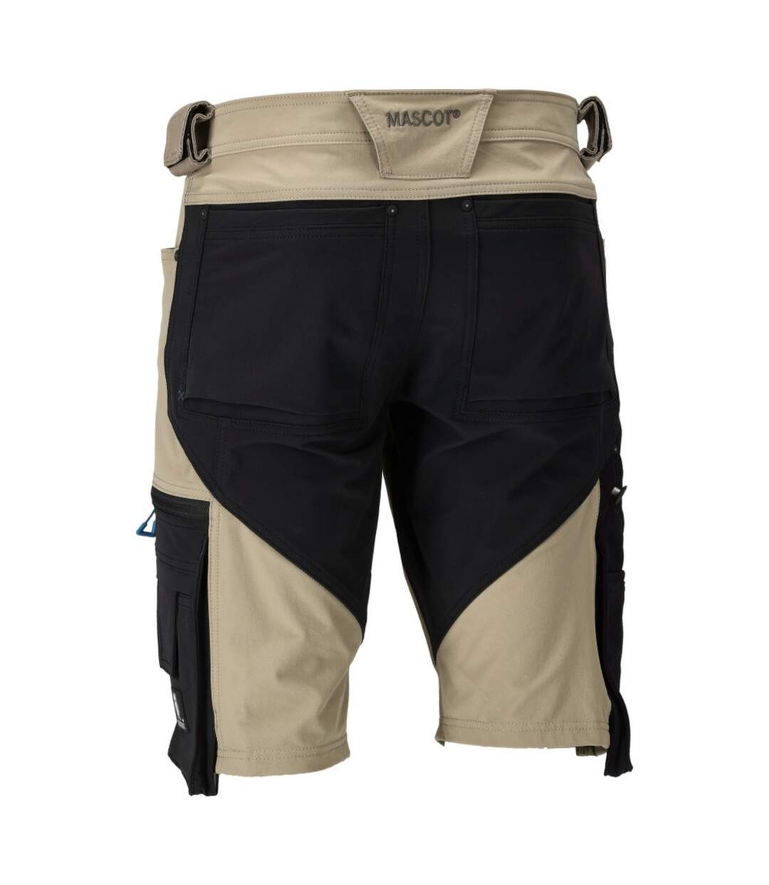 Mens Advanced Work Shorts Light Khaki Black Mascot-2