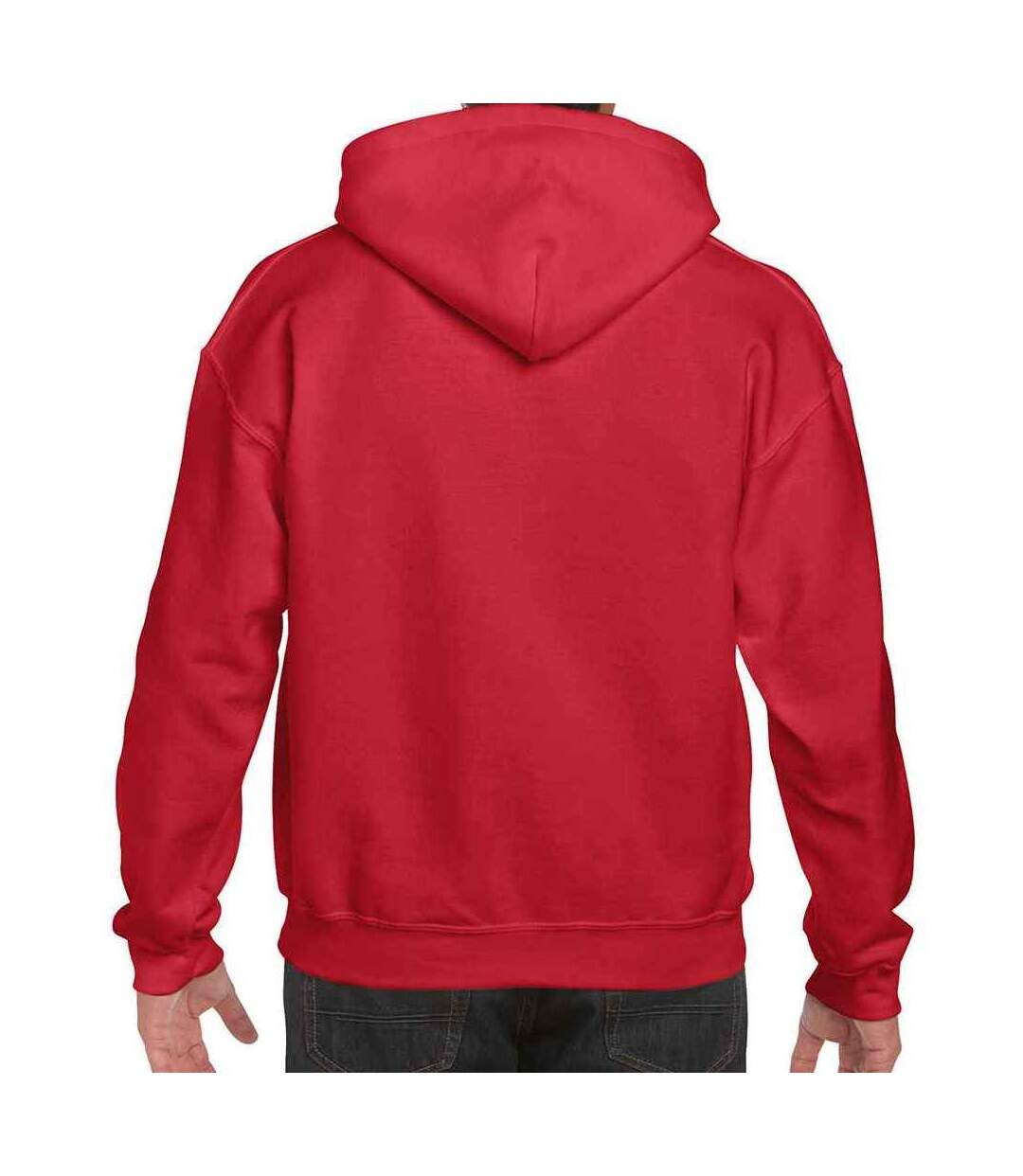 Sweat à capuche homme rouge Gildan-2