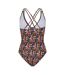 Womens/ladies Culture Jam Cross Back One Piece Swimsuit Multicoloured Print Zoggs-2