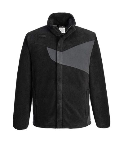 Mens Pw2 Fleece Jacket Black Zoom Grey Portwest