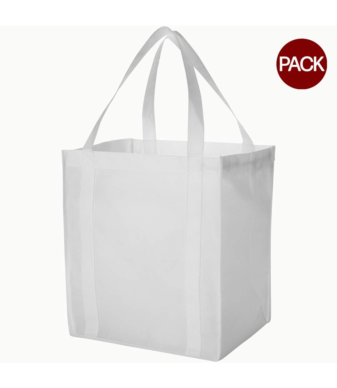 Bullet Liberty Non Woven Grocery Tote (Pack of 2) (White) (13 x 10 x 14.5 inches) - UTPF2572-1