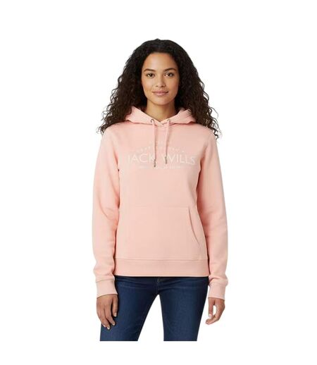 Womens/ladies Graphic Logo Hoodie Soft Pink Jack Wills