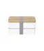 Lunch Box 2 Niveaux Effet Bambou 18cm Blanc-4
