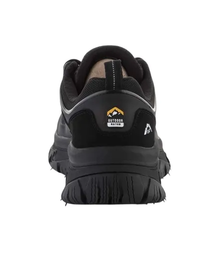 Mens Arch Fit Road Walker Vernal Leather Trainers Black Skechers