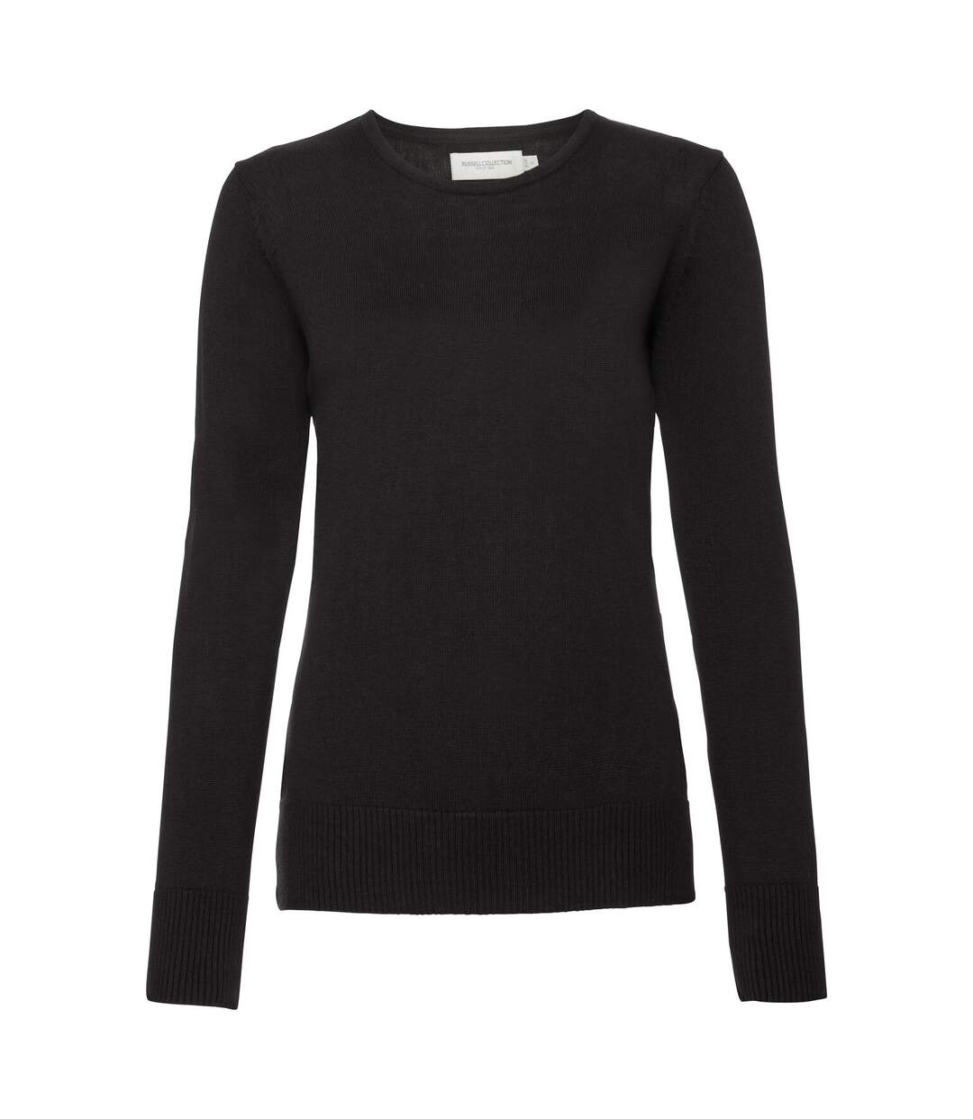 black cotton crew neck sweater women's