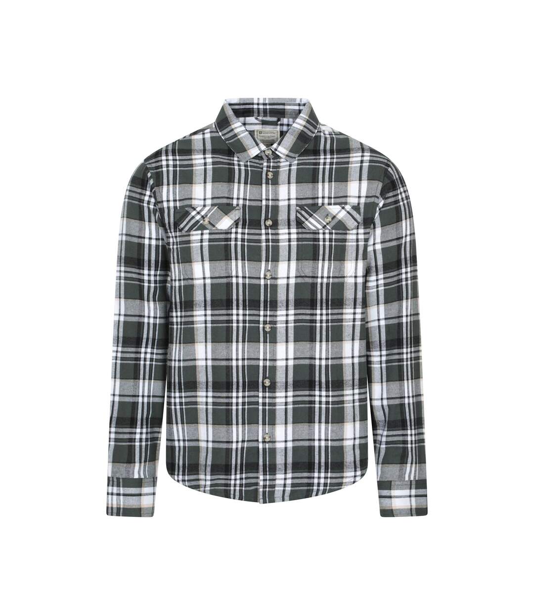 Chemise Manches Longues Motif/style À Carreaux Et Uni Trace Homme Vert À Carreaux Mountain Warehouse-1