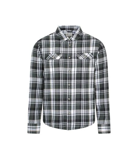 Chemise Manches Longues Motif/style À Carreaux Et Uni Trace Homme Vert À Carreaux Mountain Warehouse