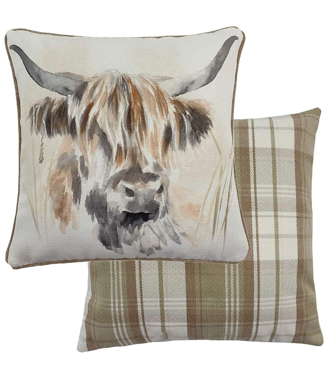 Evans Lichfield Highland Cow Cushion Cover (Multicoloured) - UTRV2036-3