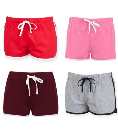 lot 4 shorts rétro femme - SK069 - rose rouge bordeau et gris