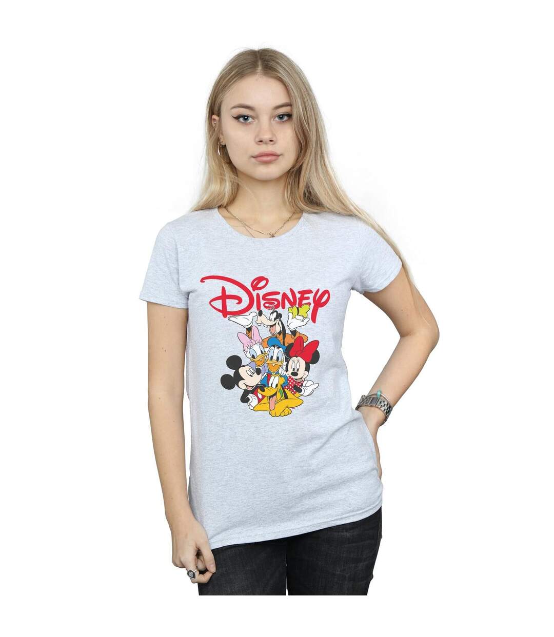 Disney T-shirt en coton ras du cou Mickey Mouse Femme/Femme (Gris sportif) - UTBI32227-2