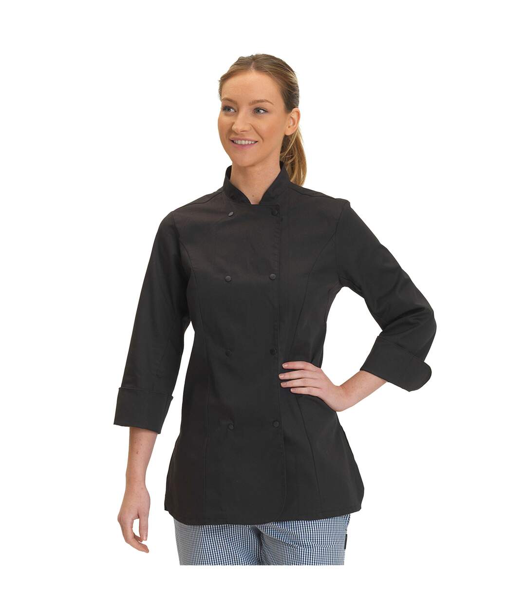 Veste de cuisinier premium femme noir Dennys-1