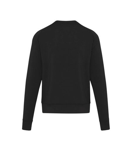 Unisex Adult Interlock Crew Neck Sports Sweatshirt Solid Black Elevate Life