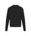 Unisex Adult Interlock Crew Neck Sports Sweatshirt Solid Black Elevate Life-2