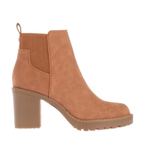 Womens/ladies Barbara Block Heel Chelsea Boots Cognac Only