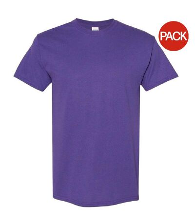 Lot de 5  t-shirts manches courtes hommes lilas Gildan