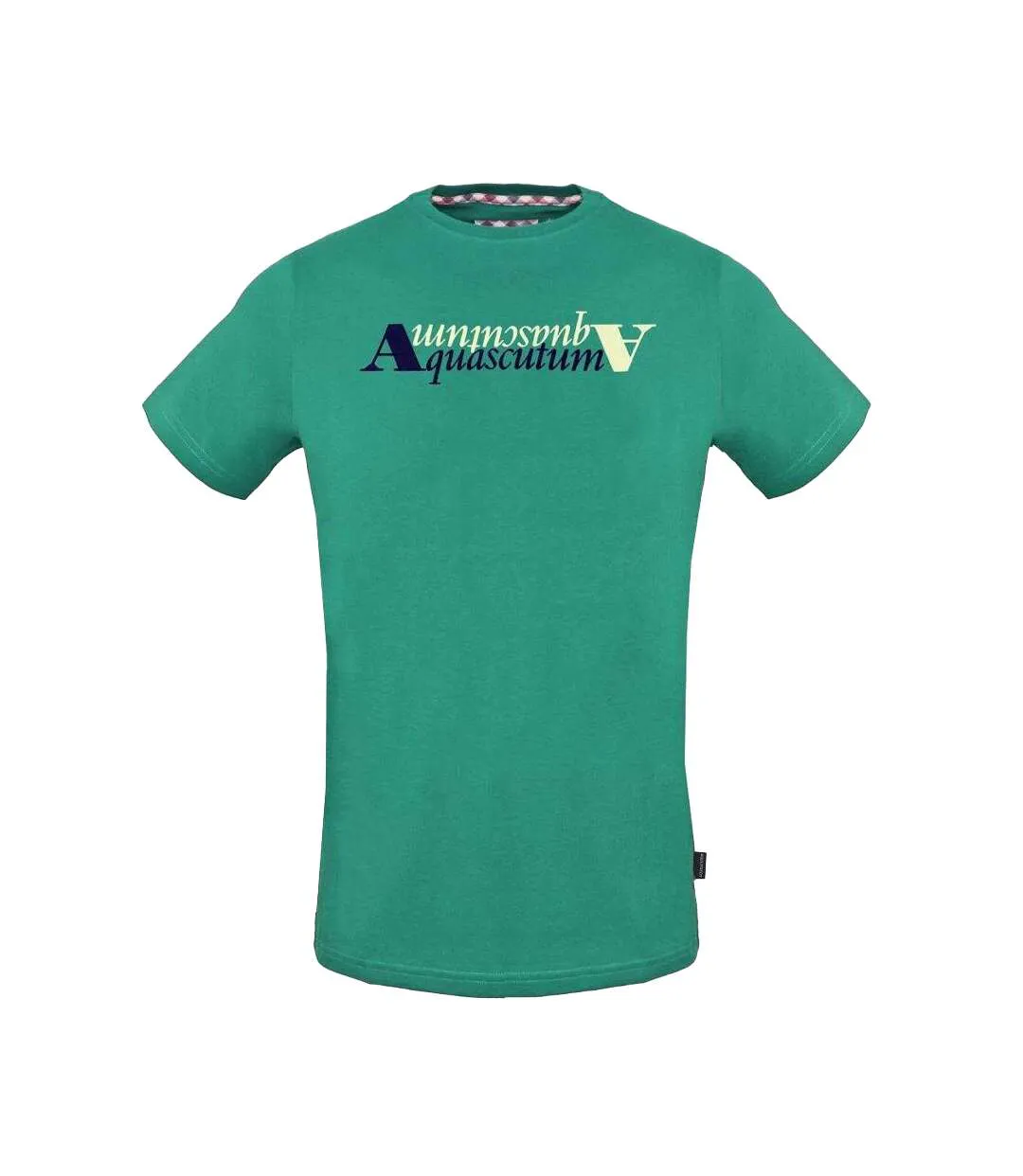 Mens Reflective Logo T-shirt Green Aquascutum-1