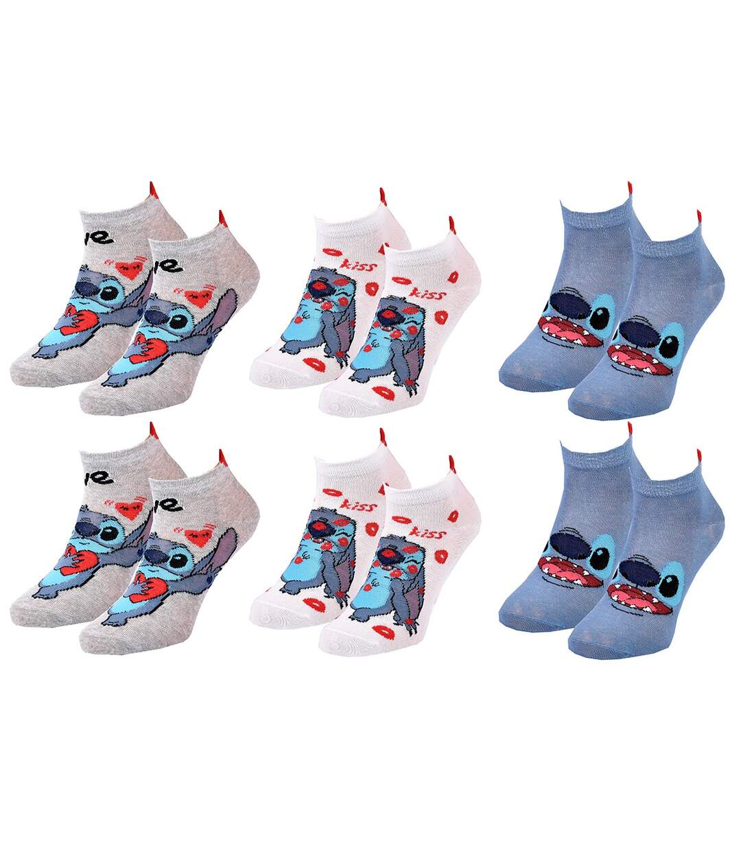 Chaussettes Pack Femme LILO ET STITCH Pack de 6 Paires SNEAKER 0543-2