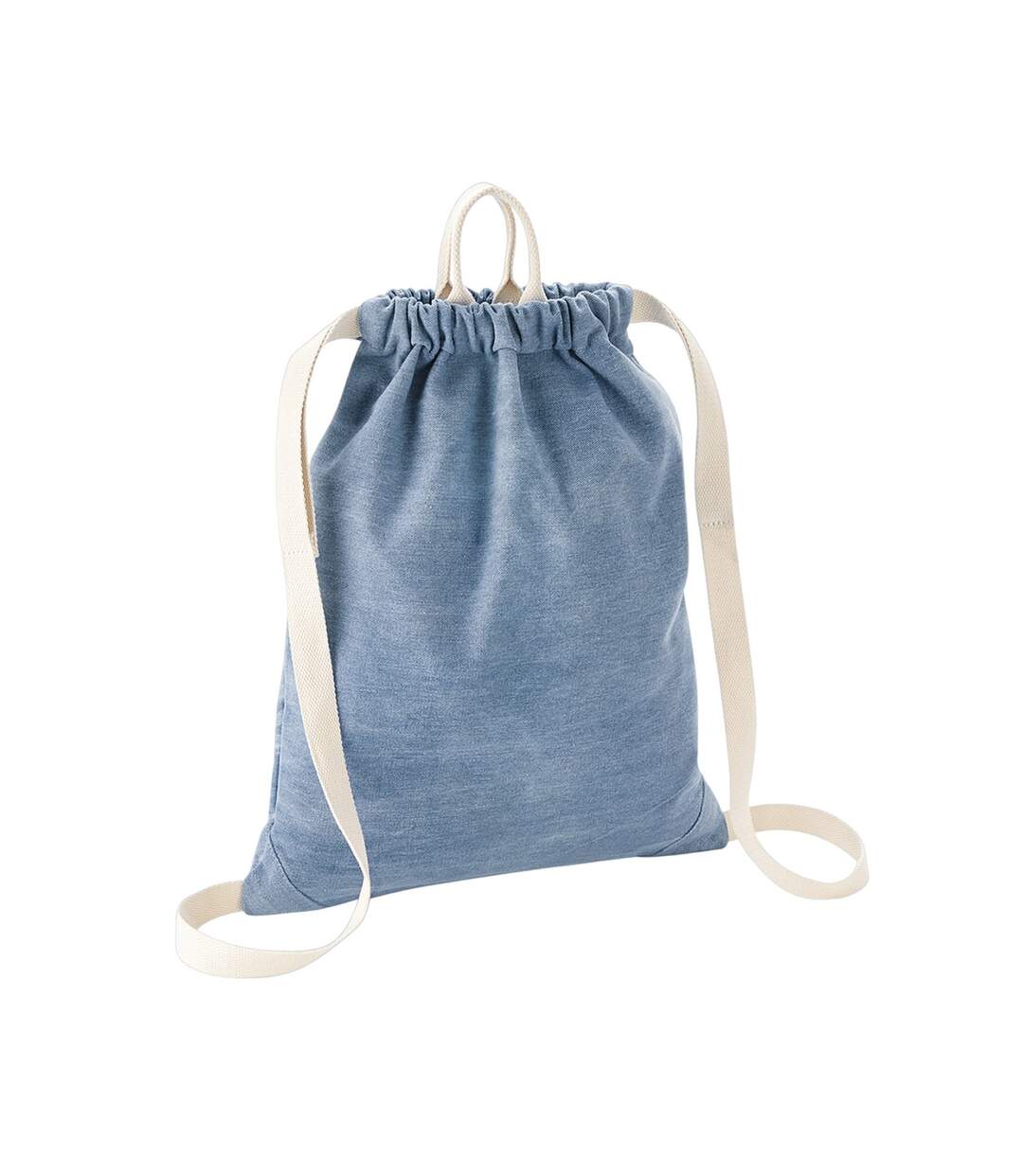 Sac à cordon taille unique denim clair Bagbase-1