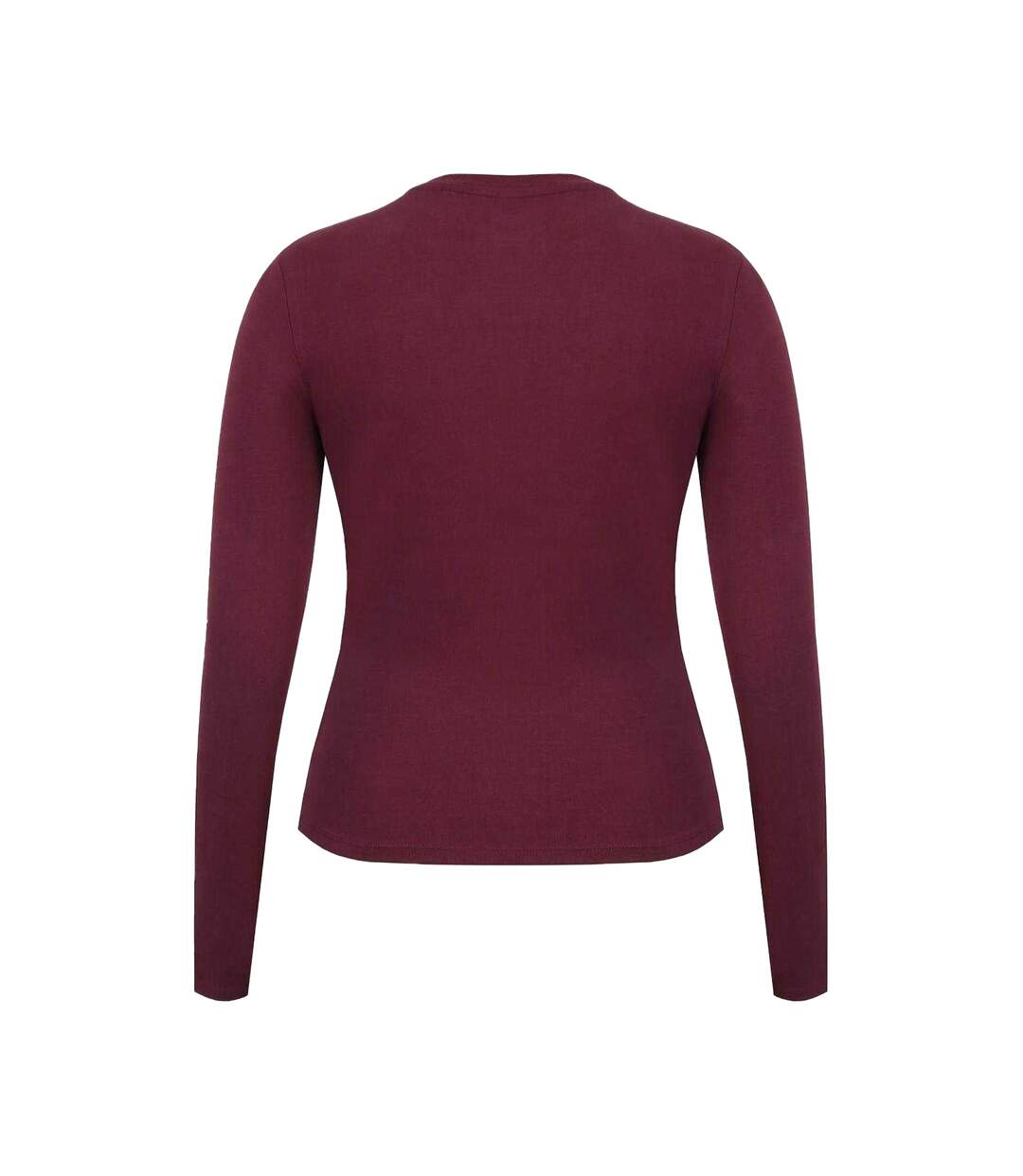 Womens/ladies Slim Long-sleeved T-shirt Burgundy Slazenger-2
