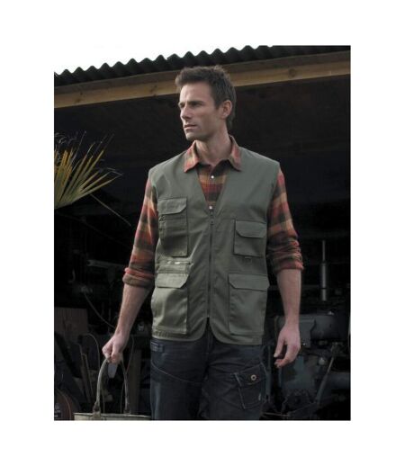 Result Mens Safari Waistcoat Jacket (Lichen) - UTBC927