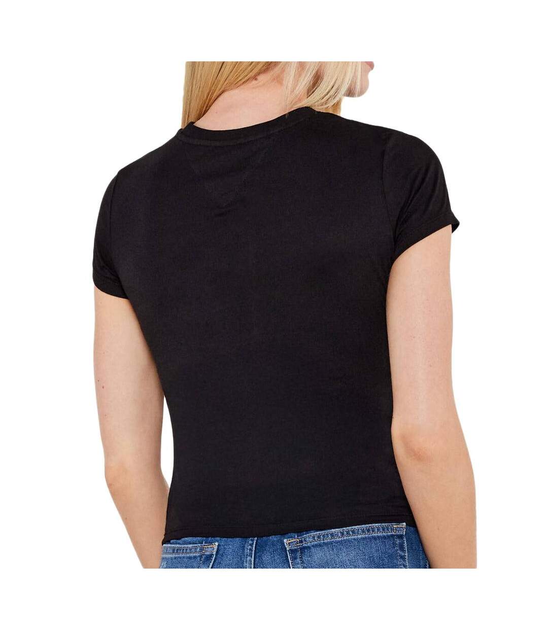 T-Shirt noir femme tommy hilfiger slim - l-2