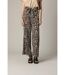 Pantalon femme en polyester gaufré à motif léopard ATILA-2