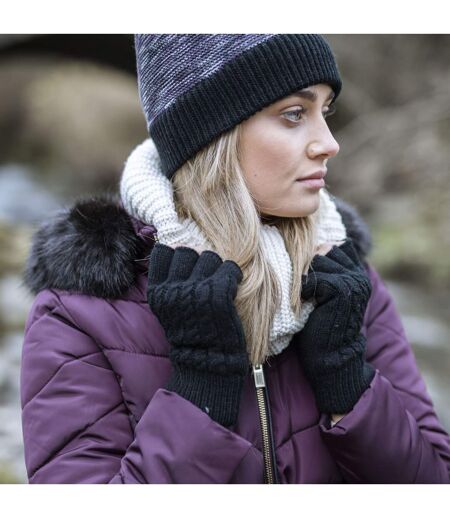 Ladies Cable Knitted Winter Thermal Fingerless Gloves