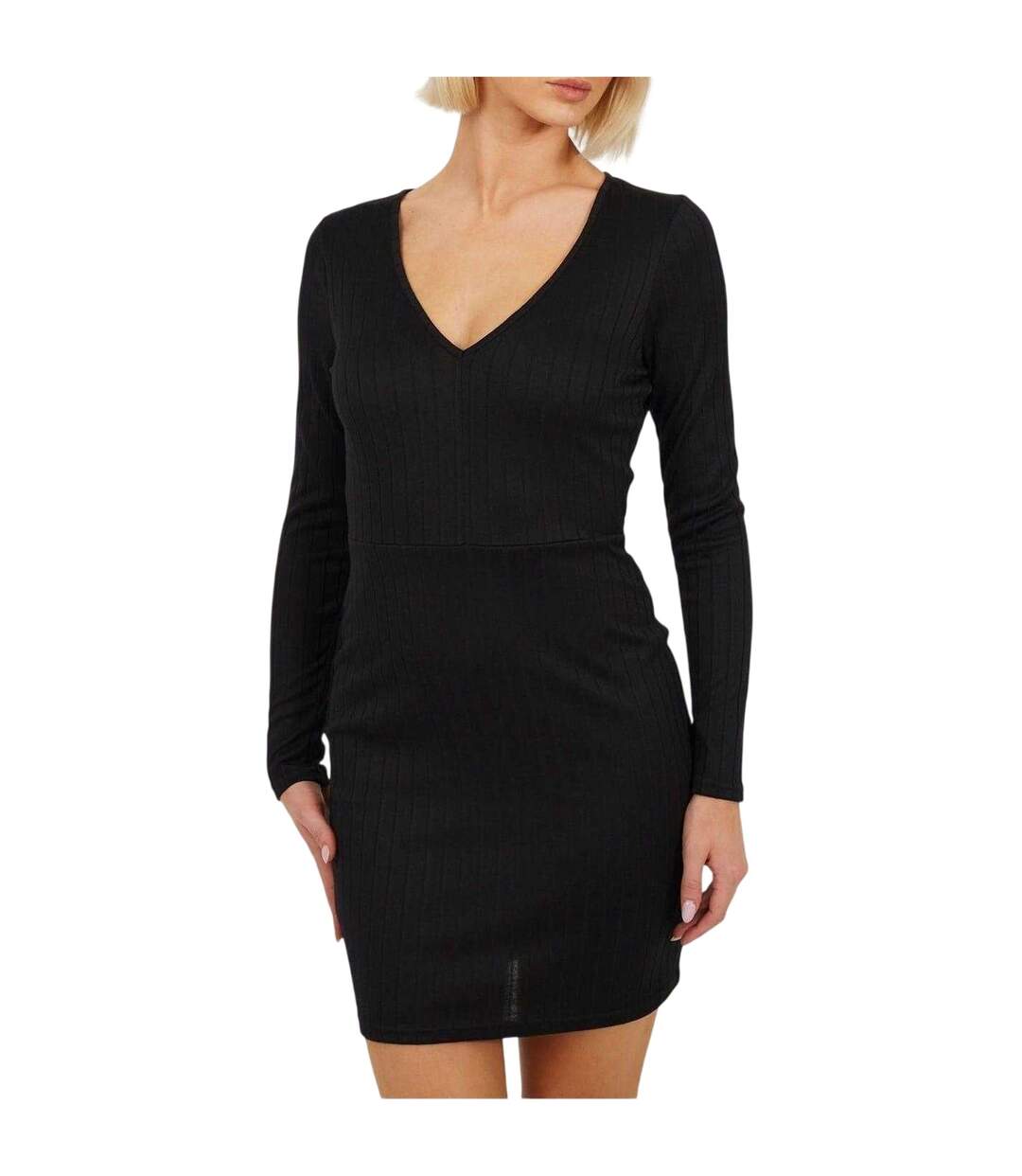 Robe Courte Manches Longues Femme Noir Brave Soul-2