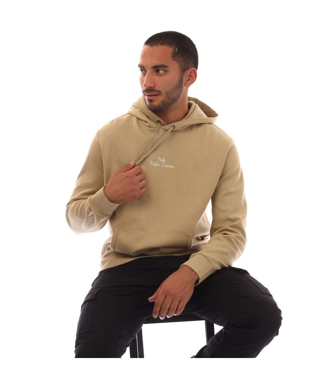 Sweat À Capuche Style Texte Homme Kaki Ralph Lauren-1