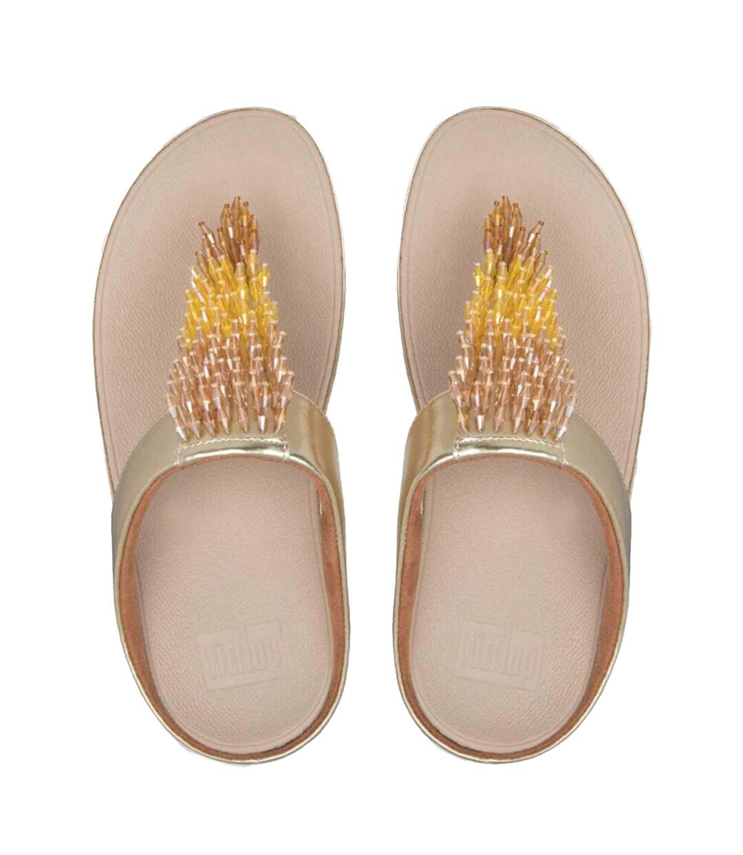 Womens/ladies Rumba Ombre Toe Post Sandals Golden Fit Flop-4