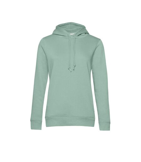 Womens/ladies organic hoodie sage green B&C