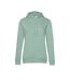 Womens/ladies organic hoodie sage green B&C