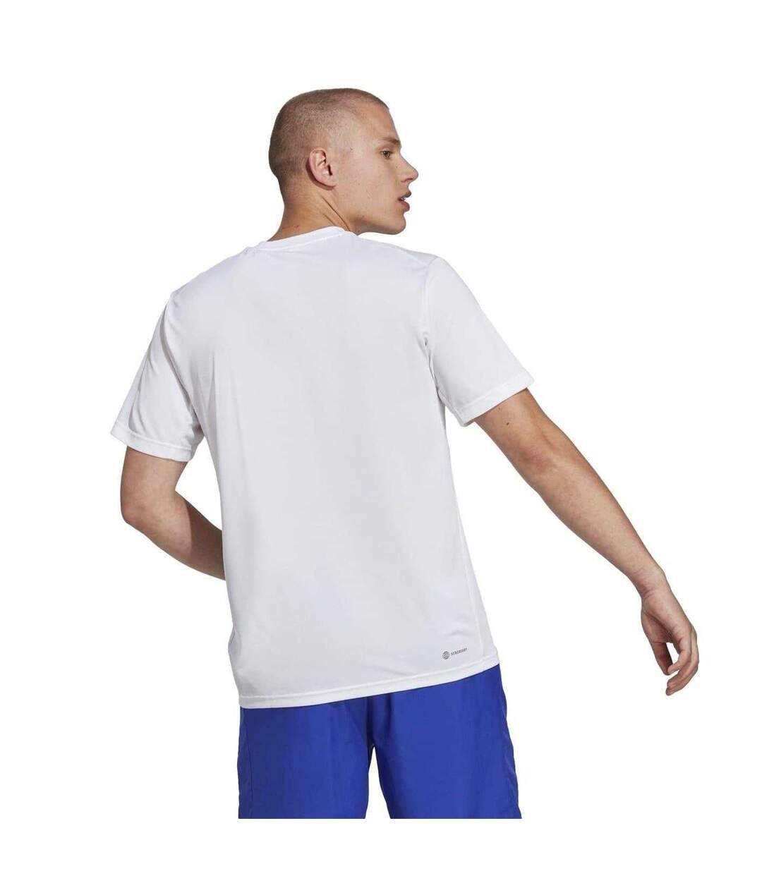 T-shirt Entraînement Essentials Homme Blanc Noir Adidas-3