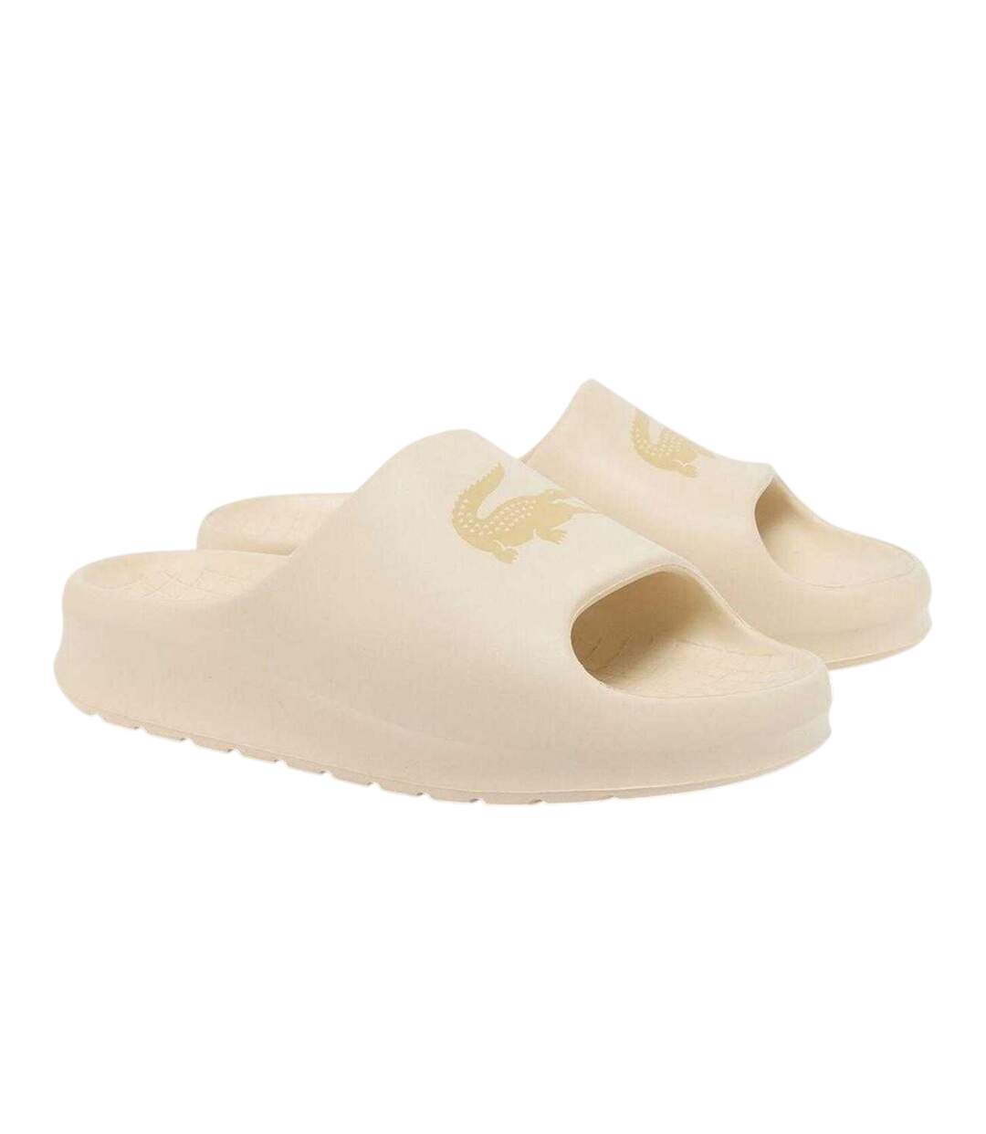 Claquettes Vacances Motif/style Crocodile Serve Homme Blanc Cassé Lacoste-4