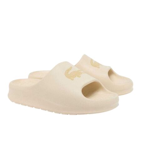 Claquettes Vacances Motif/style Crocodile Serve Homme Blanc Cassé Lacoste