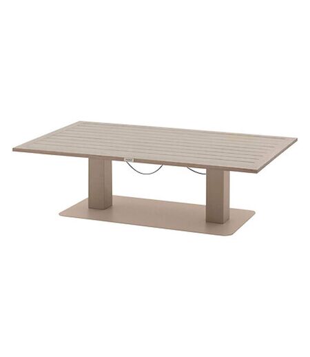 Table de jardin relevable rectangulaire en aluminium SALIMIA - Argile et lin