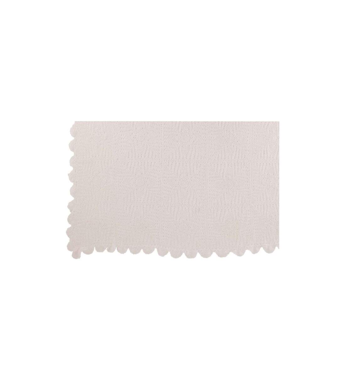 Nappe Déco en Coton Dentelle 130x180cm Blanc-2