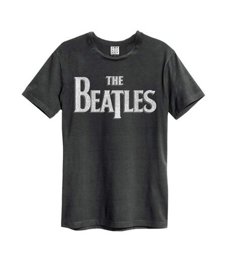 Unisex Adult The Beatles Logo T-shirt Charcoal Amplified