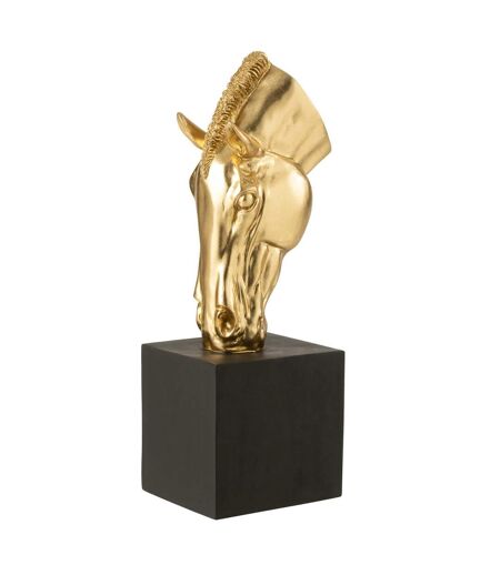 Tête de Cheval sur Socle Hollywood 44cm Doré