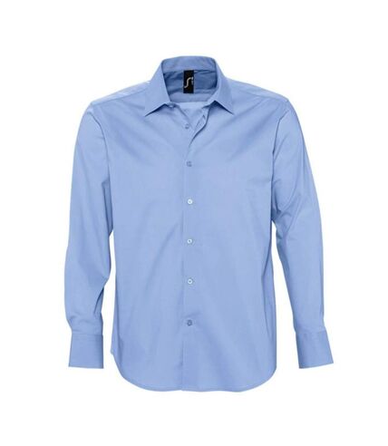 SOLS Mens Brighton Long Sleeve Fitted Work Shirt (Bright Sky)