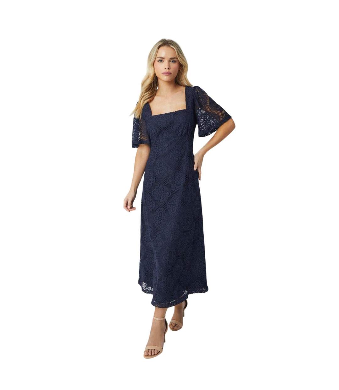 Robe mi-longue femme bleu marine Dorothy Perkins-1