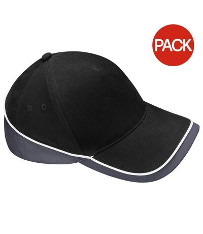 Lot de 2  casquettes de sport adulte noir/graphite Beechfiel