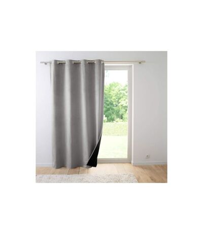 Rideau Isolant Velours Polarchic 140x260cm Gris