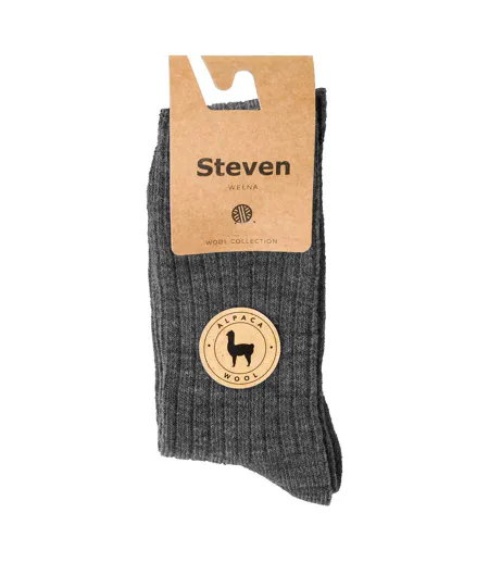 Steven - 1 Paire Homme Chaussettes Botte Alpaga Laine Hiver Randonnée