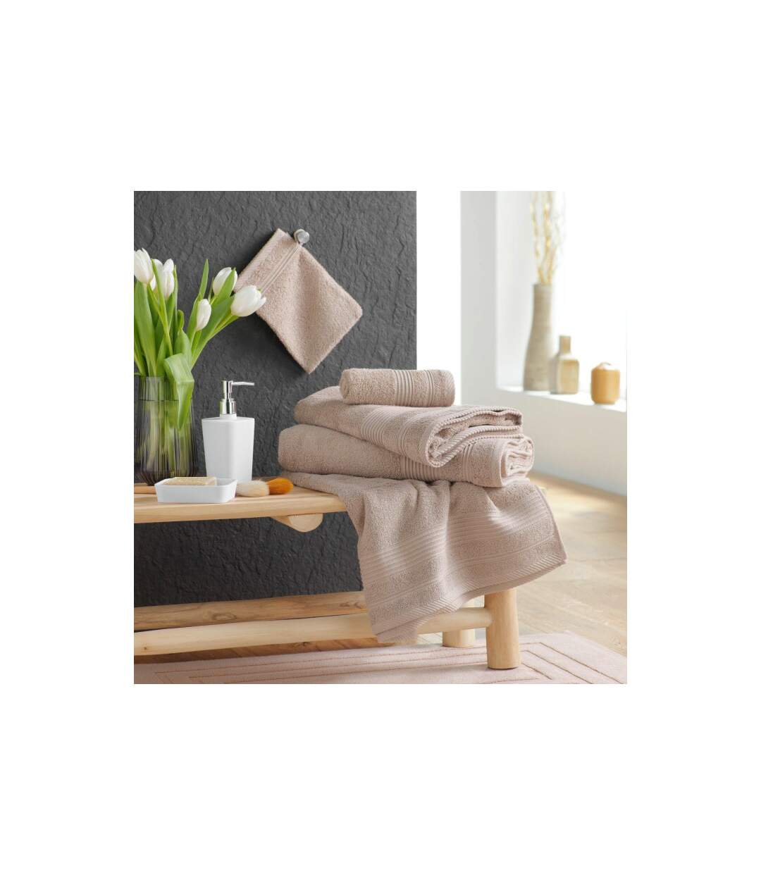 Drap de Bain Tendresse 90x150cm Taupe-2