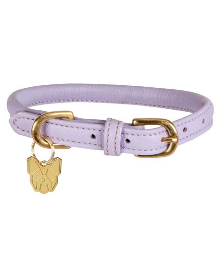 Rolled leather buckle dog collar l neckline: 53cm-58cm lilac Digby & Fox