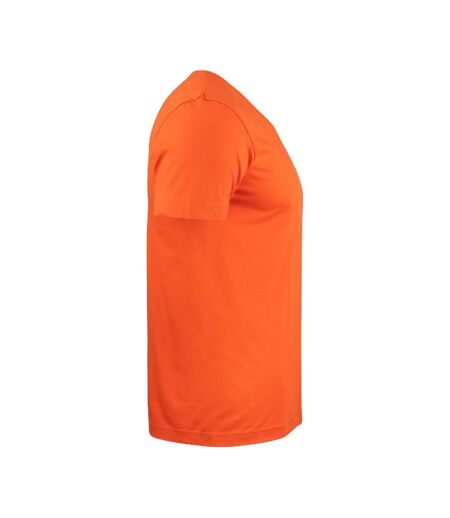 Mens Basic V Neck Short-sleeved T-shirt Blood Orange Clique